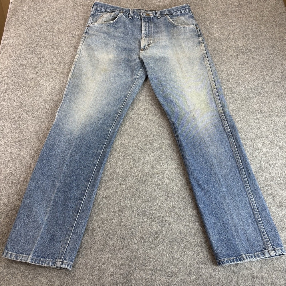 Wrangler Jeans Mens 34x31 Faded Y2K Medium Wash Straight Leg Zipper Fly Denim‎